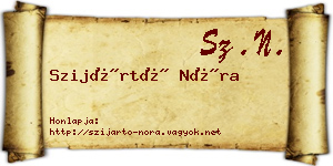 Szijártó Nóra névjegykártya